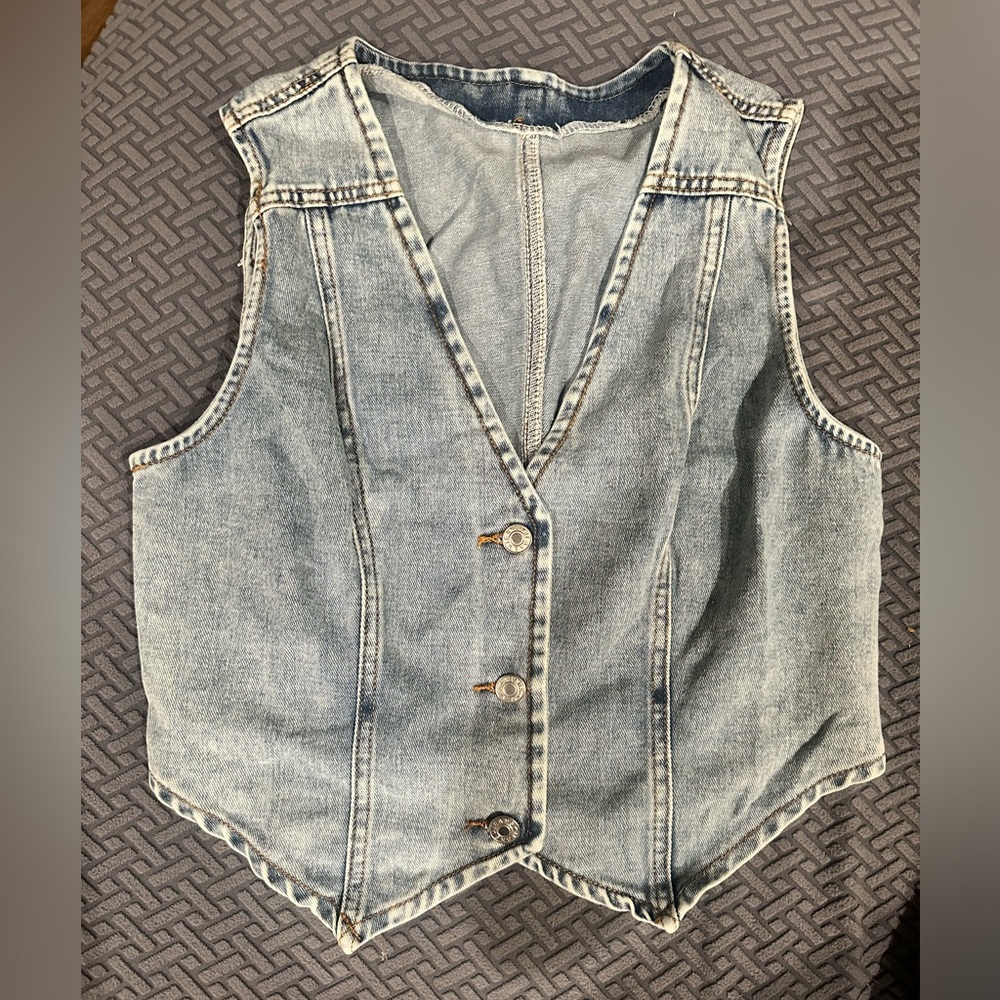 Denim vest crop top